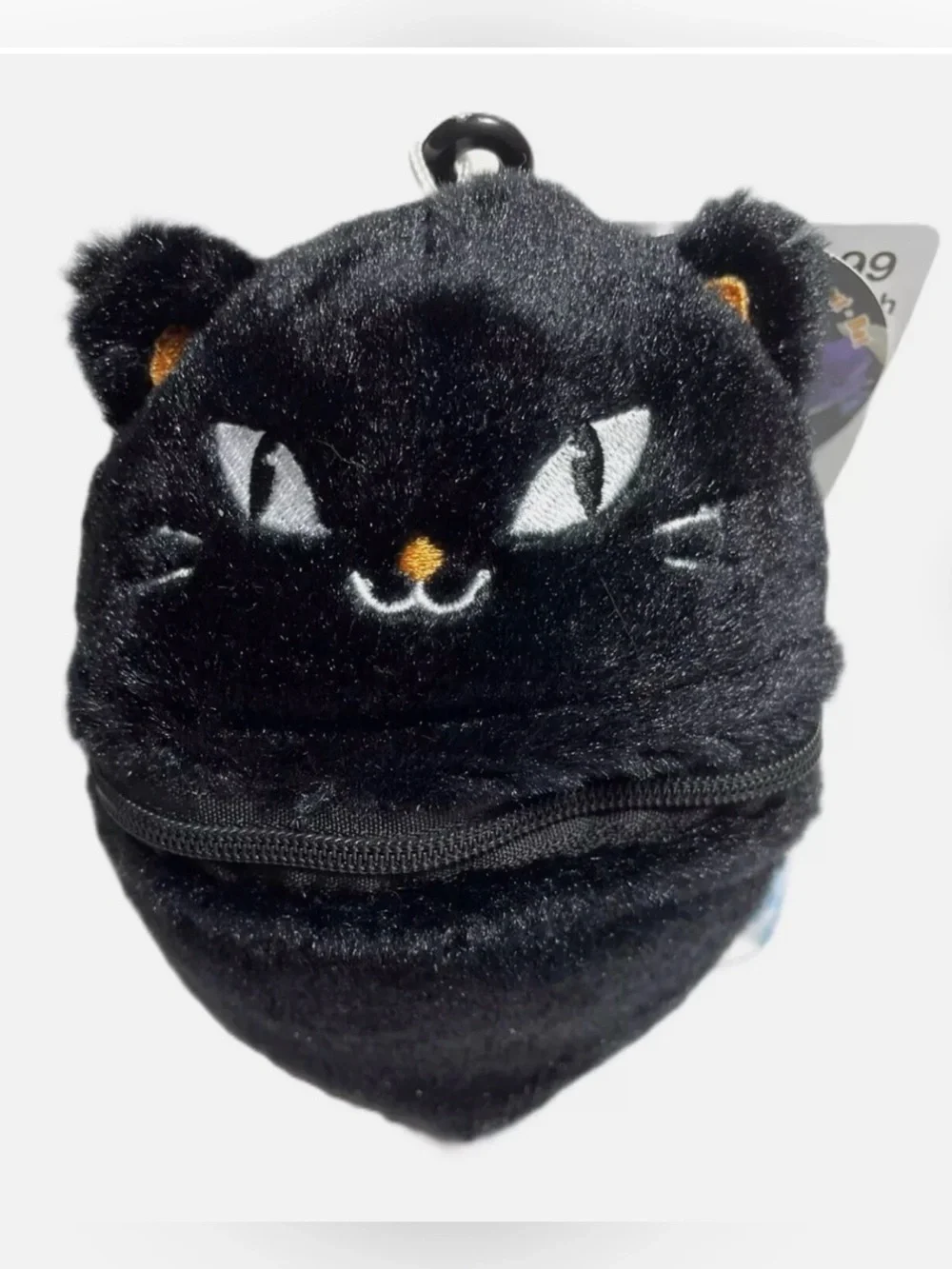 NEW!! Mini Halloween Candy Corn Plush In Black Cat Costume Keychain (NWT)
